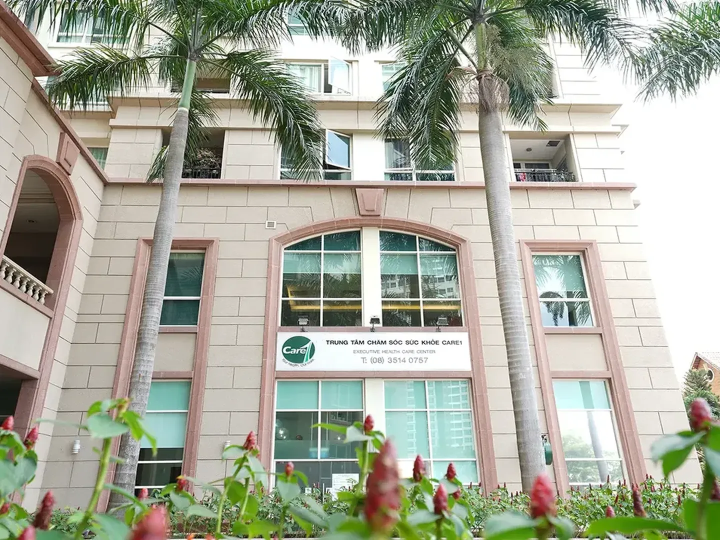 Image of the exterior of Care 1 health testing clinic in Ho Chi Minh City in Vietnam