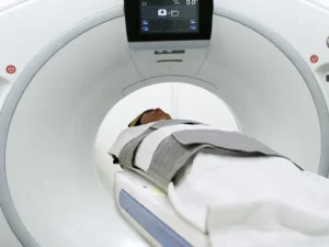  A patient in Magnetic Resonance Imaging (MRI) machine in Care1 Health Check clinic in Ho Chi Minh City-a leading provider of comprehensive health check services in Vietnam 
