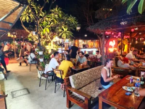  A popular open-air food court with a wide choice of Vietnamese and international cuisine in Mui Ne-a popular surfing and tourist destination in Vietnam 
