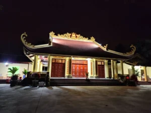  A Buddhist temple lit up at night in Mui Ne-a popular surfing and tourist destination in Vietnam 