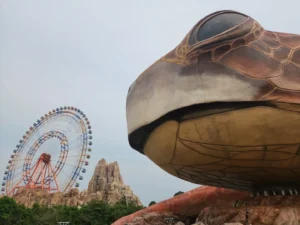  A giant turtle structure amazing visitors in VinWonders theme park in Phu Quoc Island, a popular holiday destination in Vietnam 