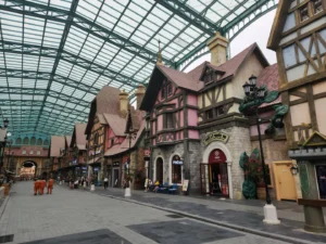  A European-style village atmosphere in VinWonders theme park in Phu Quoc Island, a popular holiday destination in Vietnam 