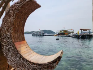  Architectural crescent-shape installation built on the beach in Phu Quoc Island, a popular holiday destination in Vietnam 