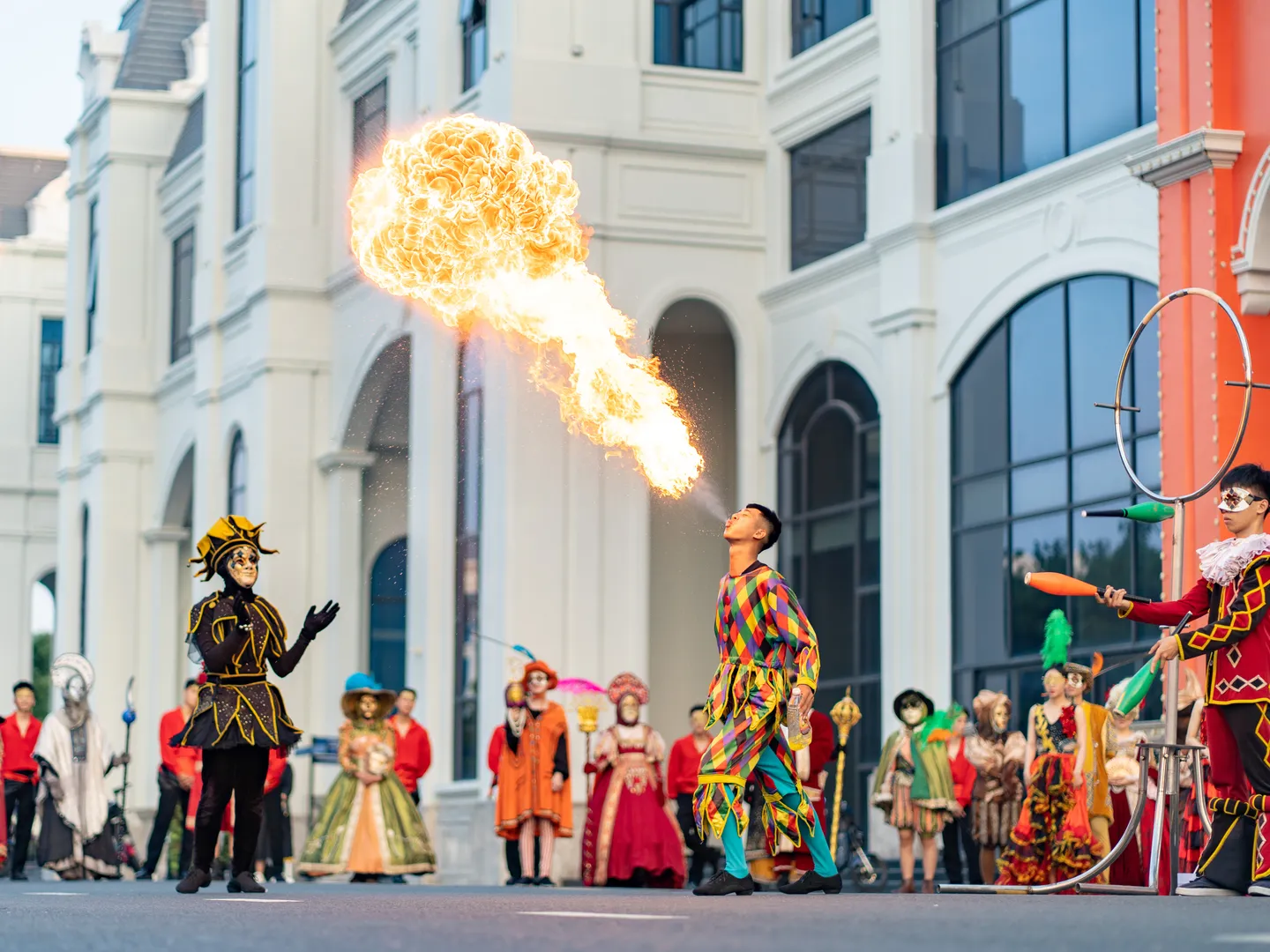  Medieval European-style street parade and entertainment in Grand World Phu Quoc- a popular tourism destination in Vietnam 