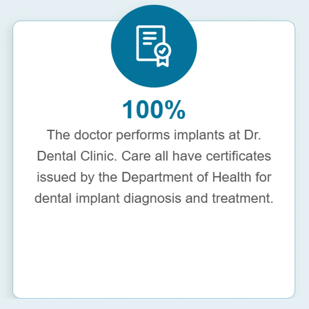 Dr Care reports that 100 percent of their employed dentists are qualified dentists Dr Care Dental Implant Clinic Ho Chi Minh City Vietnam