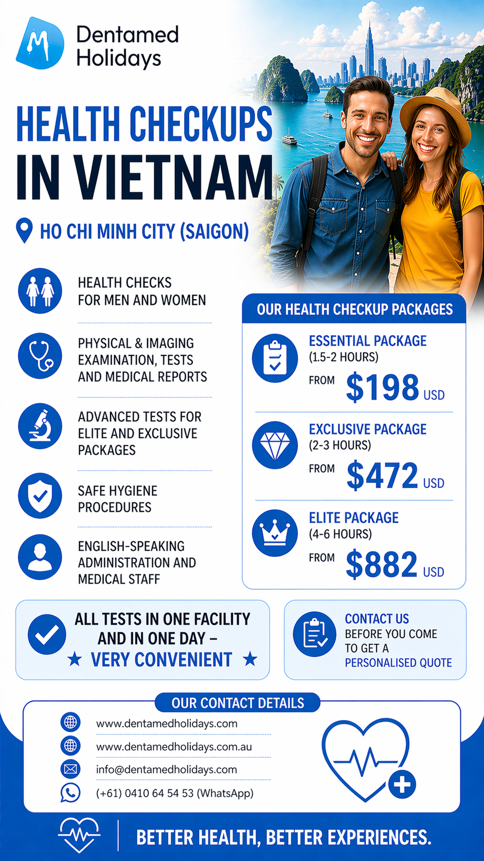 Health checkups in Vietnam with DentaMed Holidays, including one-day health screening packages in Ho Chi Minh City